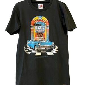 Vintage 90s Chevrolet and Jukebox Single Stitch Shirt Adult Medium